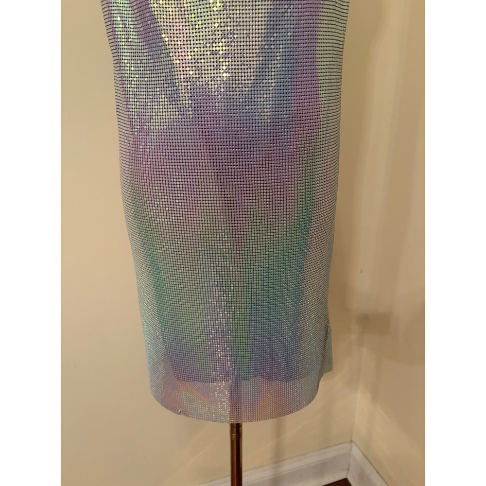 House of Harlow 1960 Iridescent Rhinestone Mini Dress Cowl Neck Open Back Small - Picture 5 of 7